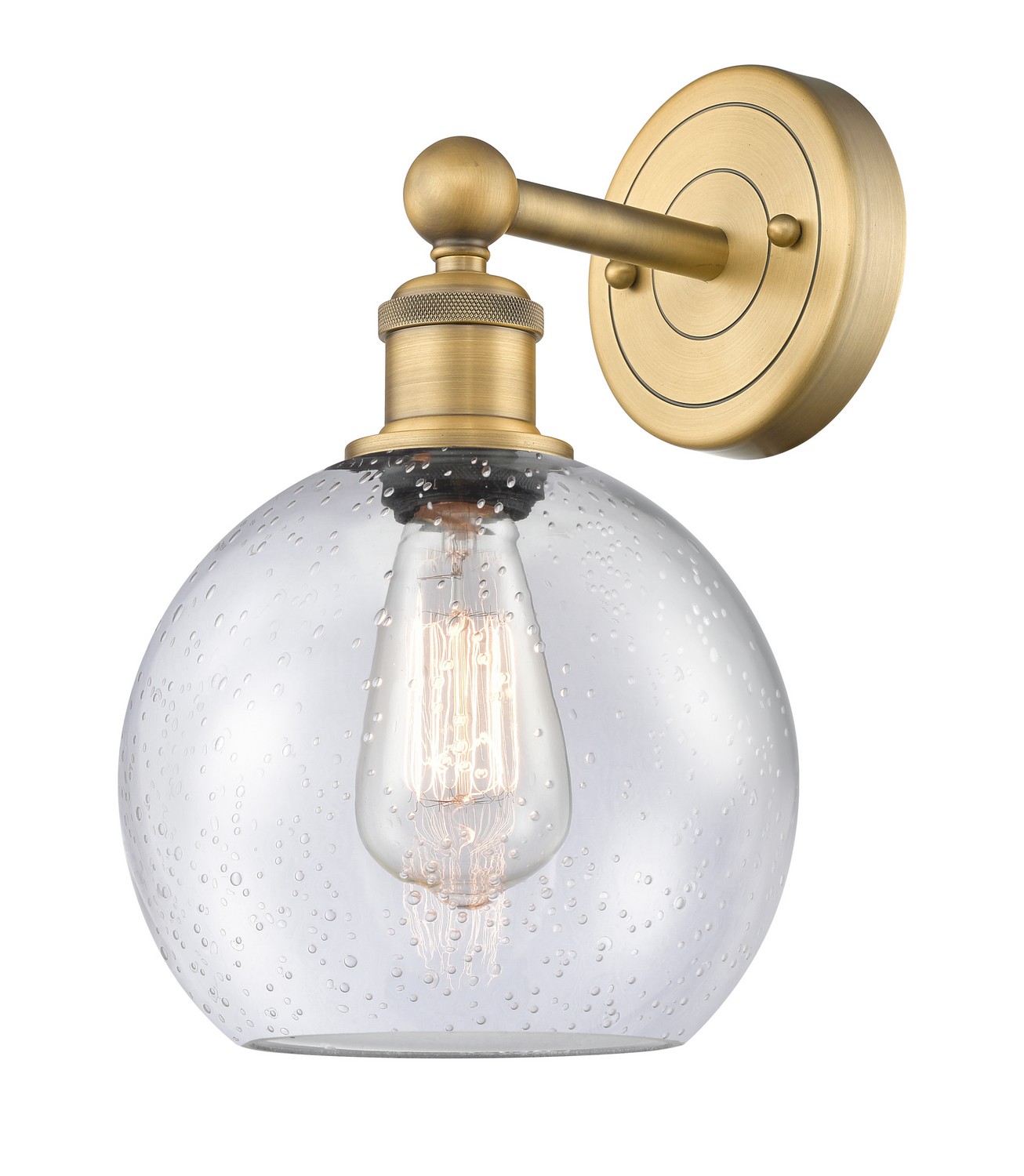 One Light Wall Sconce by Innovations - Edison Collection, Brushed Brass Finish - 616-1W-BB-G124-8