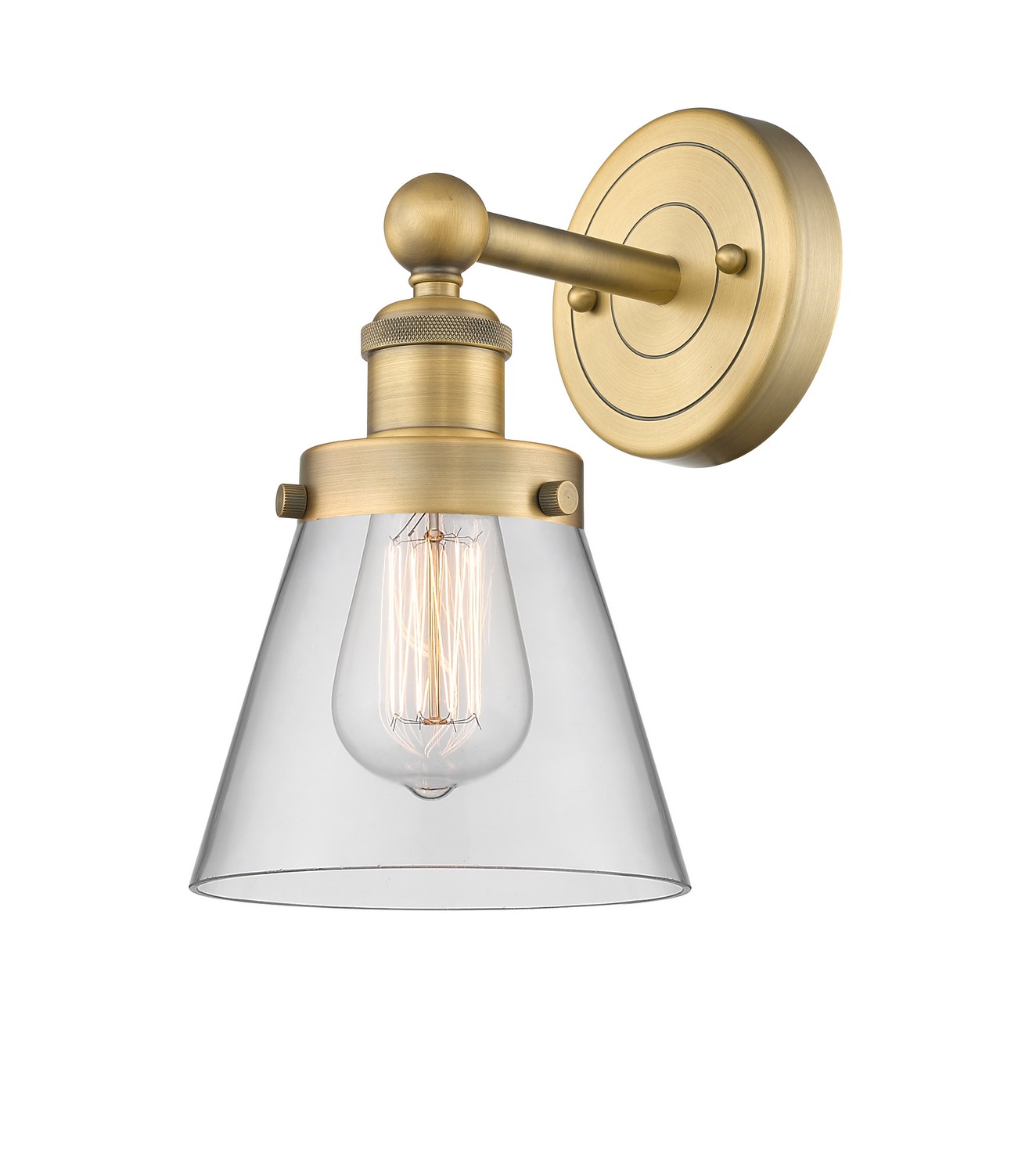 One Light Wall Sconce by Innovations - Edison Collection, Brushed Brass Finish - 616-1W-BB-G62