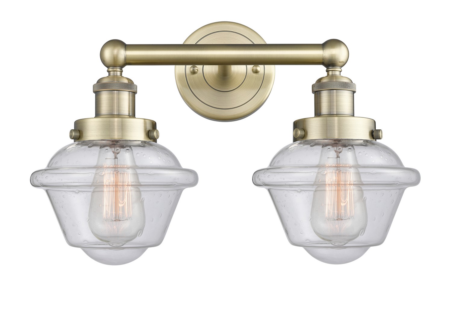 Two Light Bath Vanity by Innovations - Edison Collection, Antique Brass Finish - 616-2W-AB-G534