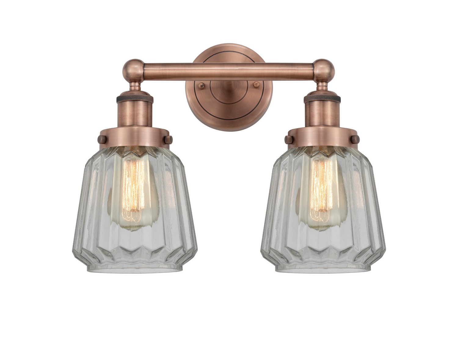 Two Light Bath Vanity by Innovations - Edison Collection, Antique Copper Finish - 616-2W-AC-G142