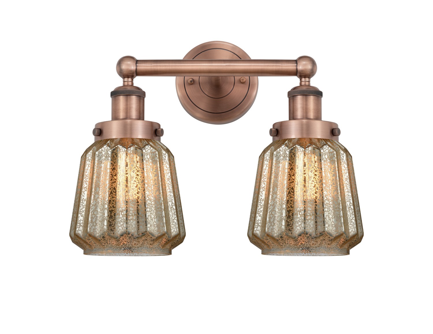 Two Light Bath Vanity by Innovations - Edison Collection, Antique Copper Finish - 616-2W-AC-G146