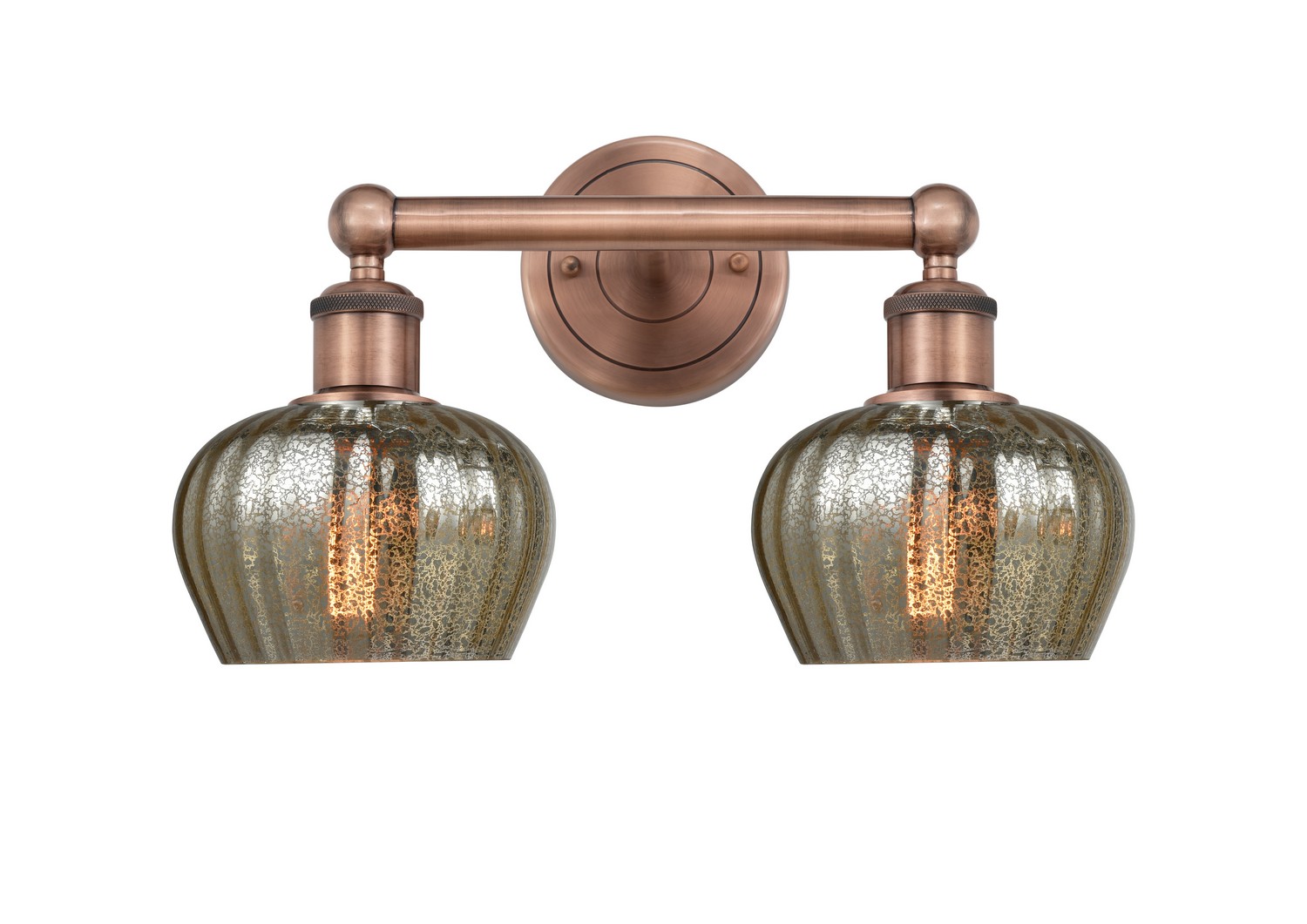 Two Light Bath Vanity by Innovations - Edison Collection, Antique Copper Finish - 616-2W-AC-G96