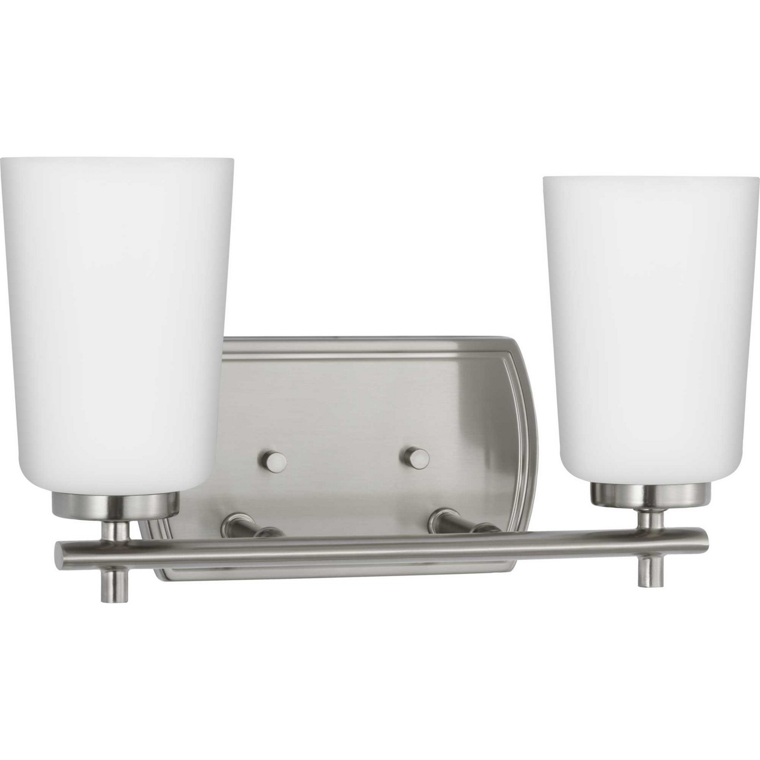 Product image for PRG P300466-009 Progress Lighting Two Light Bath Brushed Nickel - Adley (2) 60.00W E26 Bulbs Not Included 13.88IN W X 7.63IN H