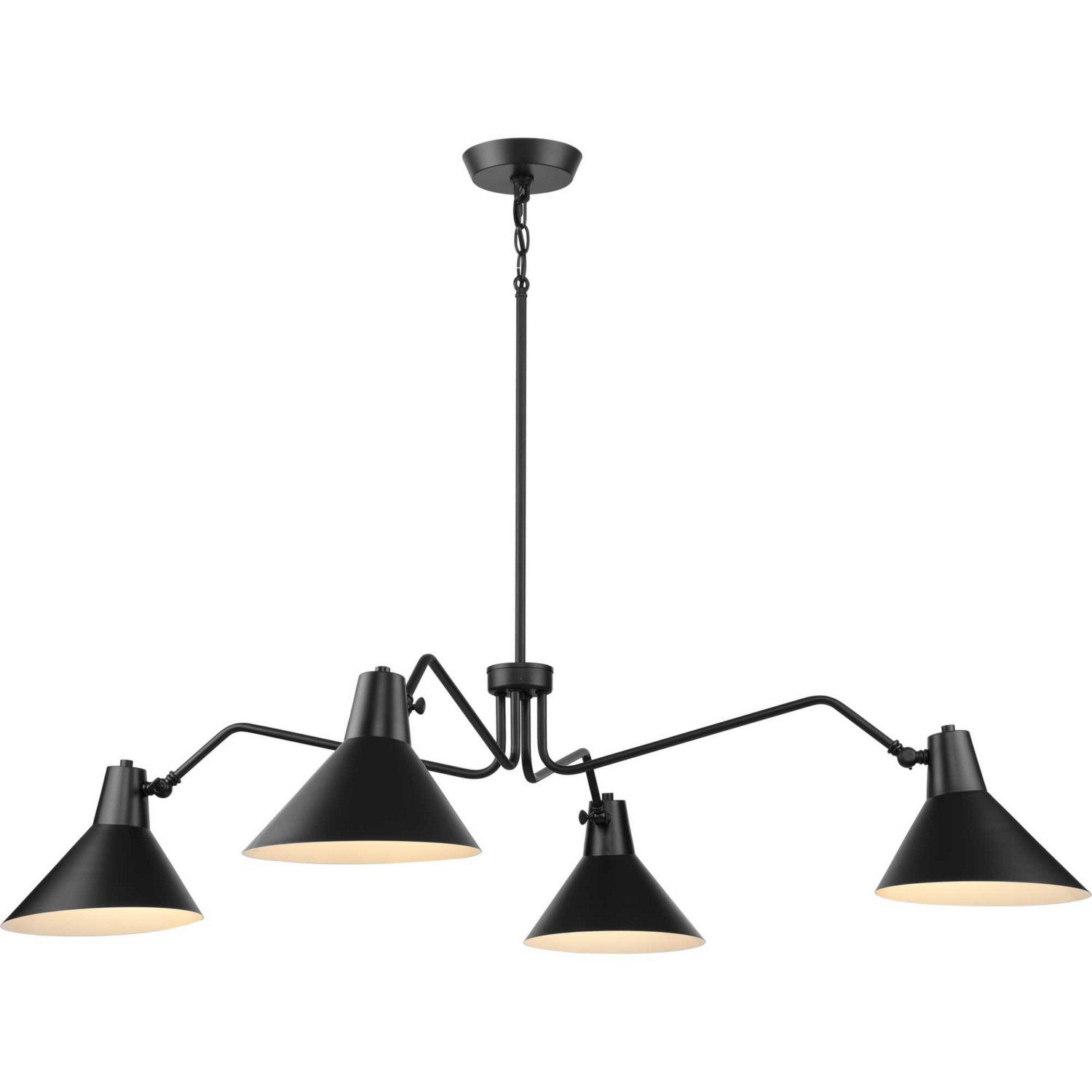 Progress P400310-31M Trimble 4 Light 54.12 inch Matte Black Chandelier Ceiling Light, Design Series