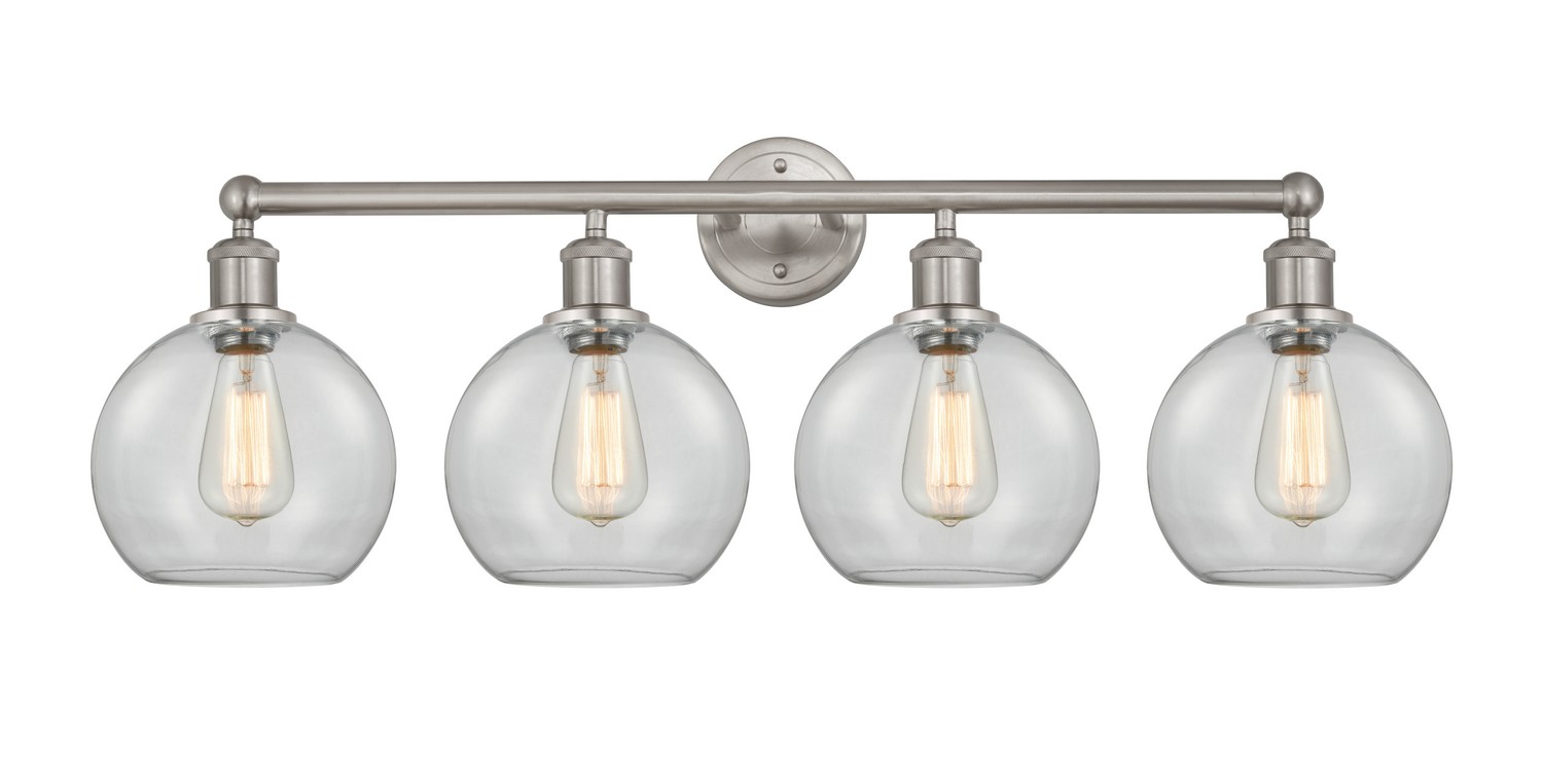 Four Light Bath Vanity by Innovations - Edison Collection, Satin Nickel Finish - 616-4W-SN-G122-8