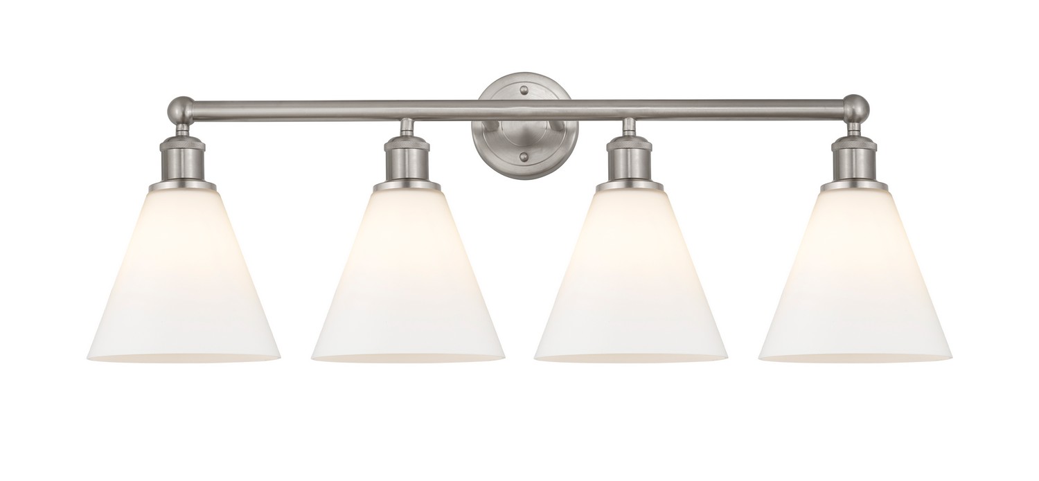 Four Light Bath Vanity by Innovations - Edison Collection, Satin Nickel Finish - 616-4W-SN-GBC-81