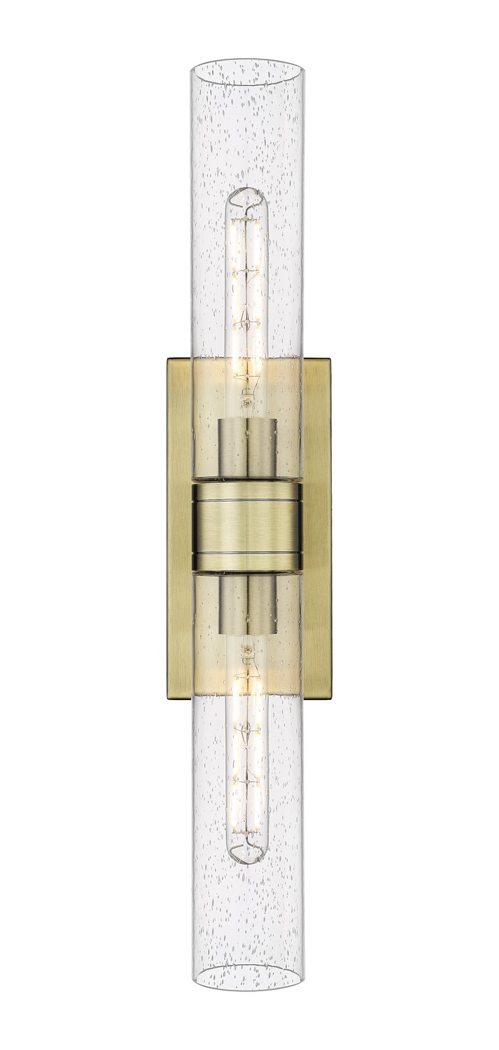 Two Light Bath Vanity by Innovations - Downtown Urban Collection, Antique Brass Finish - 617-2W-AB-G617-11SDY