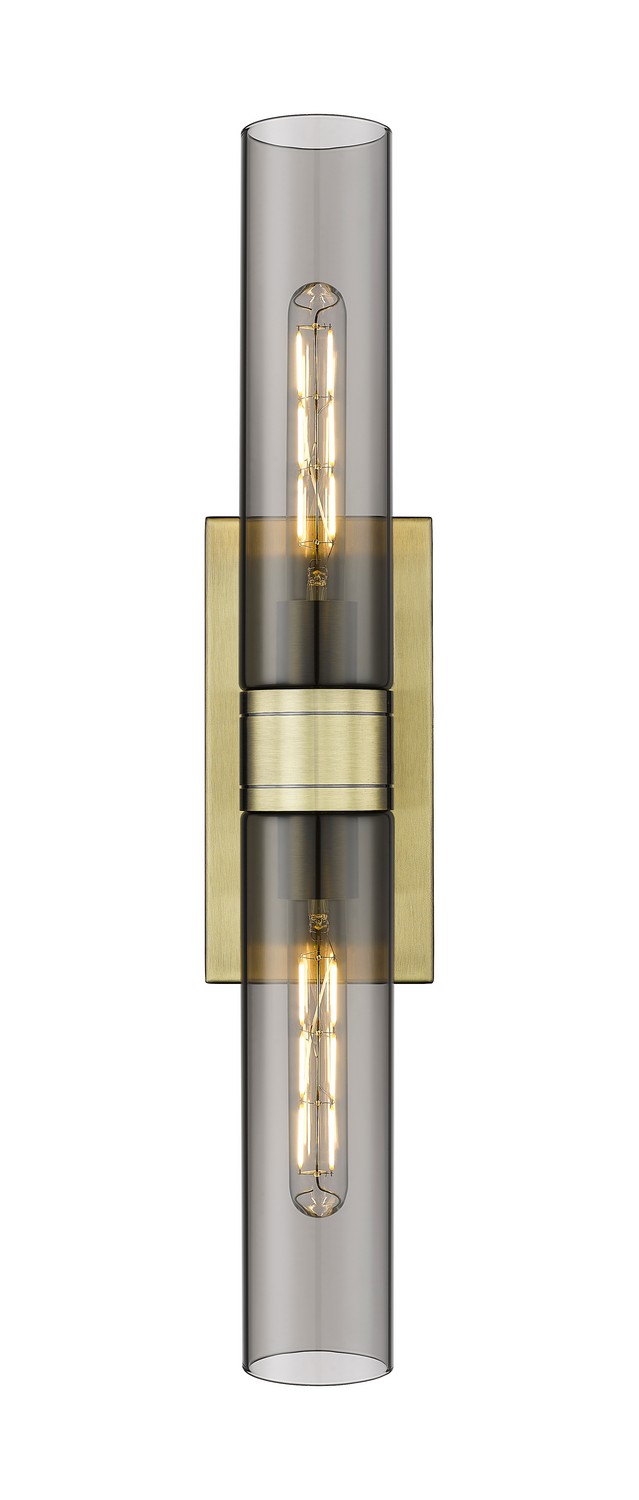 Two Light Bath Vanity by Innovations - Downtown Urban Collection, Antique Brass Finish - 617-2W-AB-G617-11SM