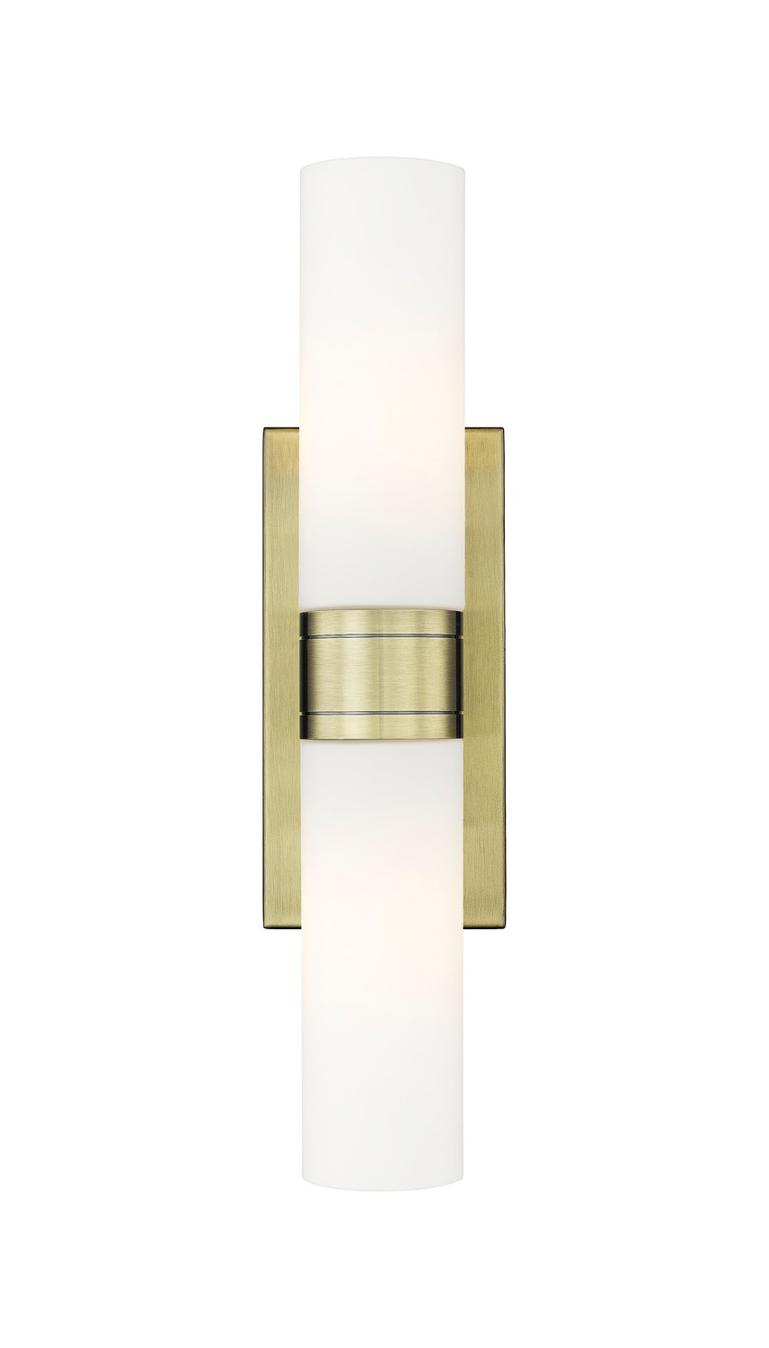 Two Light Bath Vanity by Innovations - Downtown Urban Collection, Antique Brass Finish - 617-2W-AB-G617-11WH
