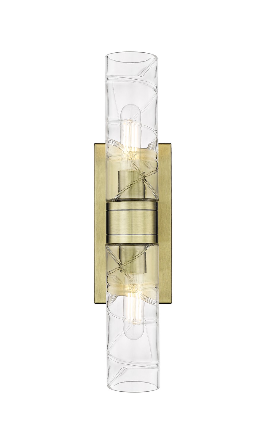 Two Light Bath Vanity by Innovations - Downtown Urban Collection, Antique Brass Finish - 617-2W-AB-G617-8DE