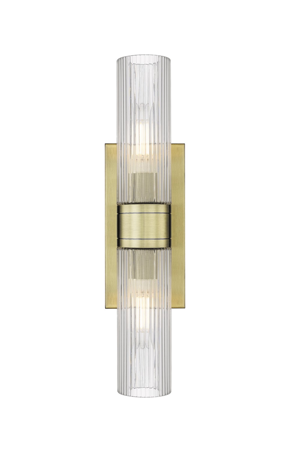Two Light Bath Vanity by Innovations - Downtown Urban Collection, Antique Brass Finish - 617-2W-AB-G617-8SCL