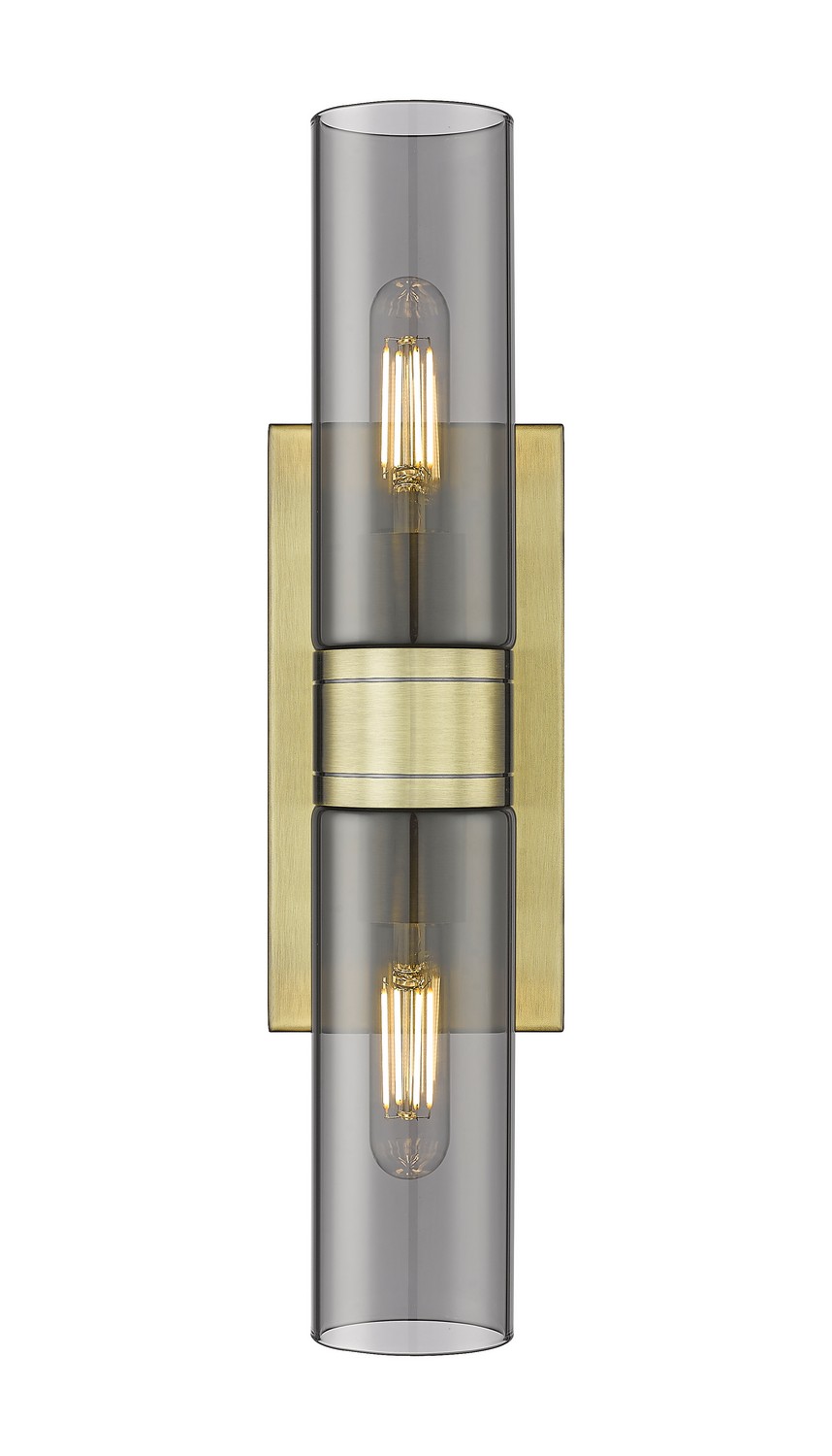 Two Light Bath Vanity by Innovations - Downtown Urban Collection, Antique Brass Finish - 617-2W-AB-G617-8SM