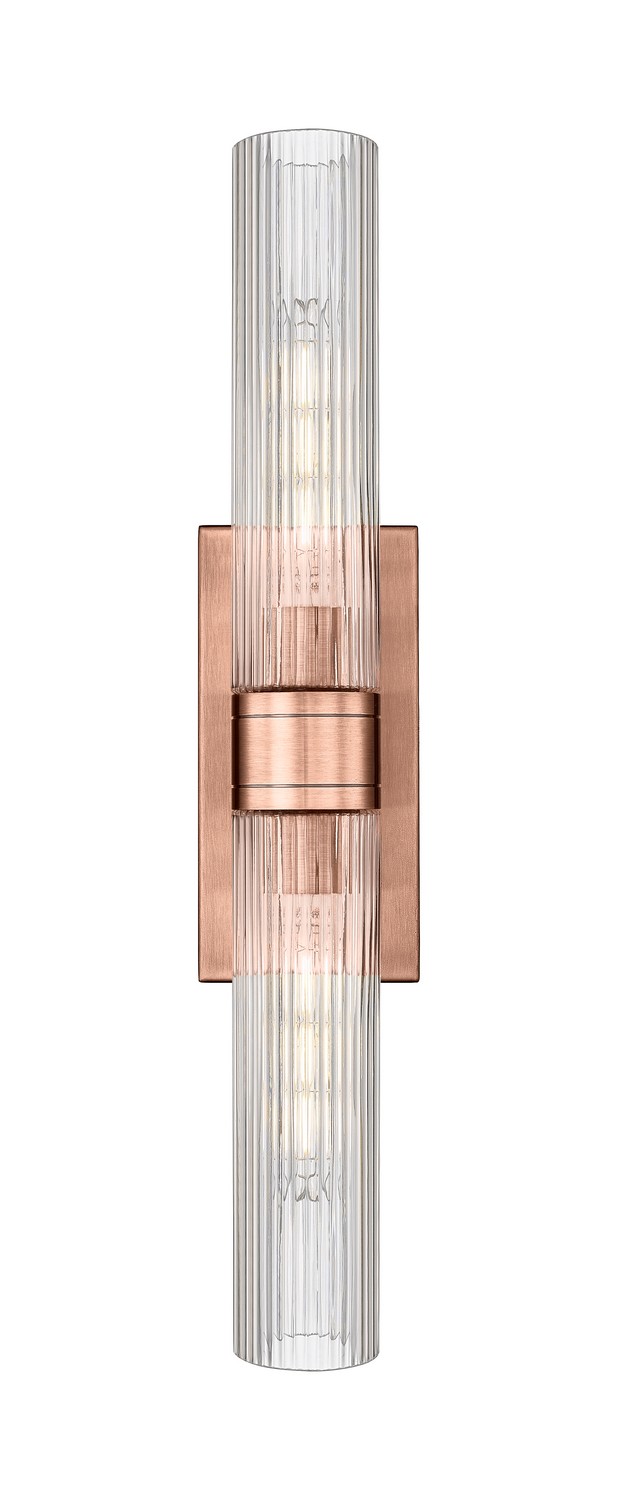 Two Light Bath Vanity by Innovations - Downtown Urban Collection, Antique Copper Finish - 617-2W-AC-G617-11SCL