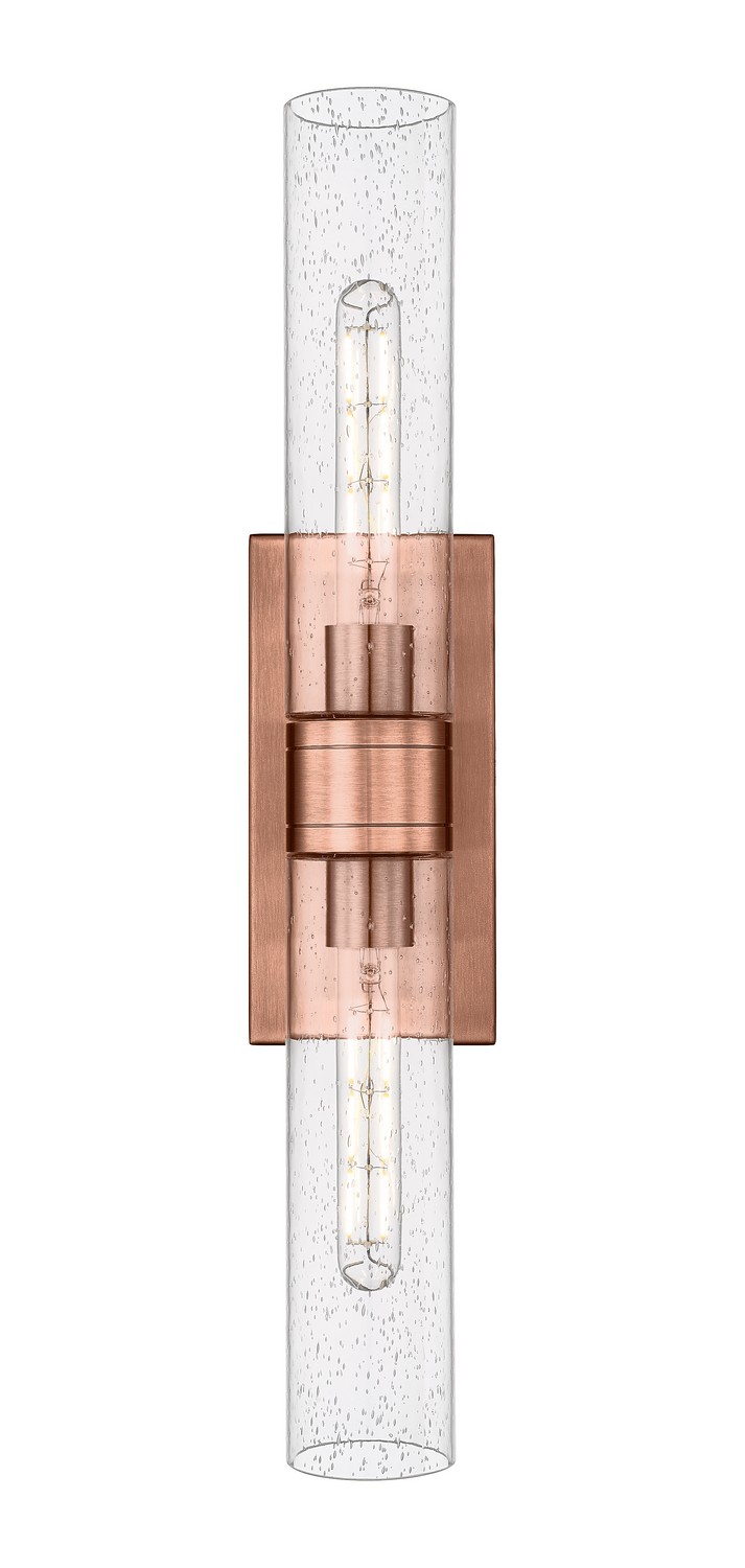 Two Light Bath Vanity by Innovations - Downtown Urban Collection, Antique Copper Finish - 617-2W-AC-G617-11SDY