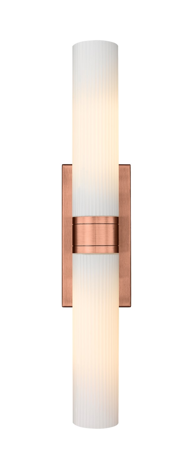 Two Light Bath Vanity by Innovations - Downtown Urban Collection, Antique Copper Finish - 617-2W-AC-G617-11SWH