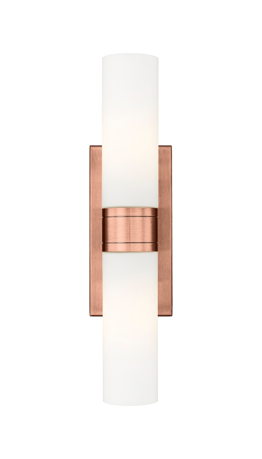 Two Light Bath Vanity by Innovations - Downtown Urban Collection, Antique Copper Finish - 617-2W-AC-G617-11WH