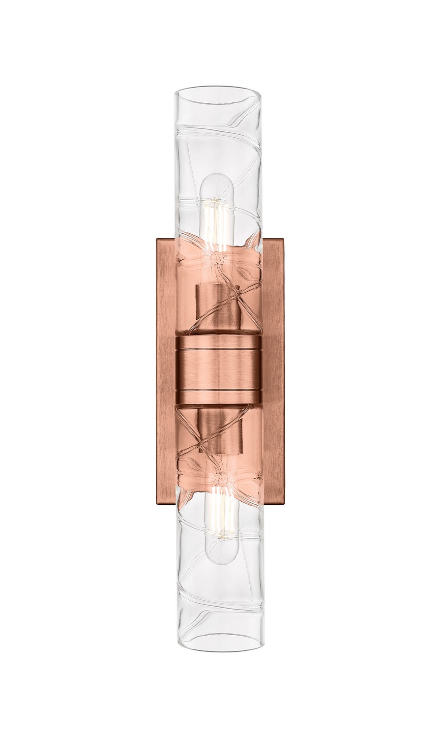 Two Light Bath Vanity by Innovations - Downtown Urban Collection, Antique Copper Finish - 617-2W-AC-G617-8DE