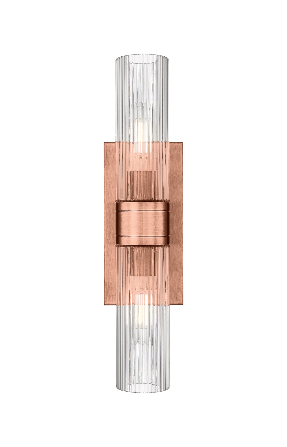 Two Light Bath Vanity by Innovations - Downtown Urban Collection, Antique Copper Finish - 617-2W-AC-G617-8SCL