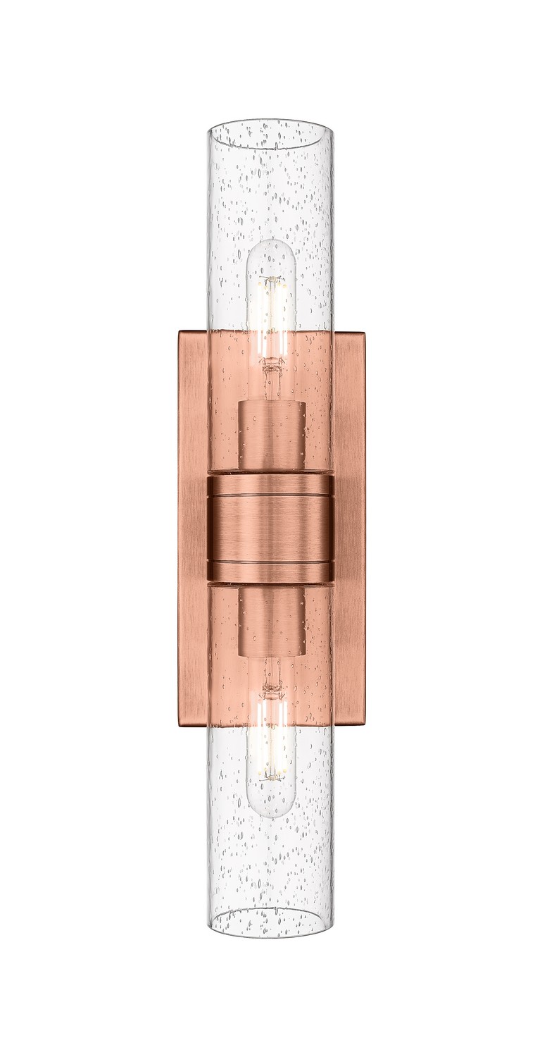 Two Light Bath Vanity by Innovations - Downtown Urban Collection, Antique Copper Finish - 617-2W-AC-G617-8SDY