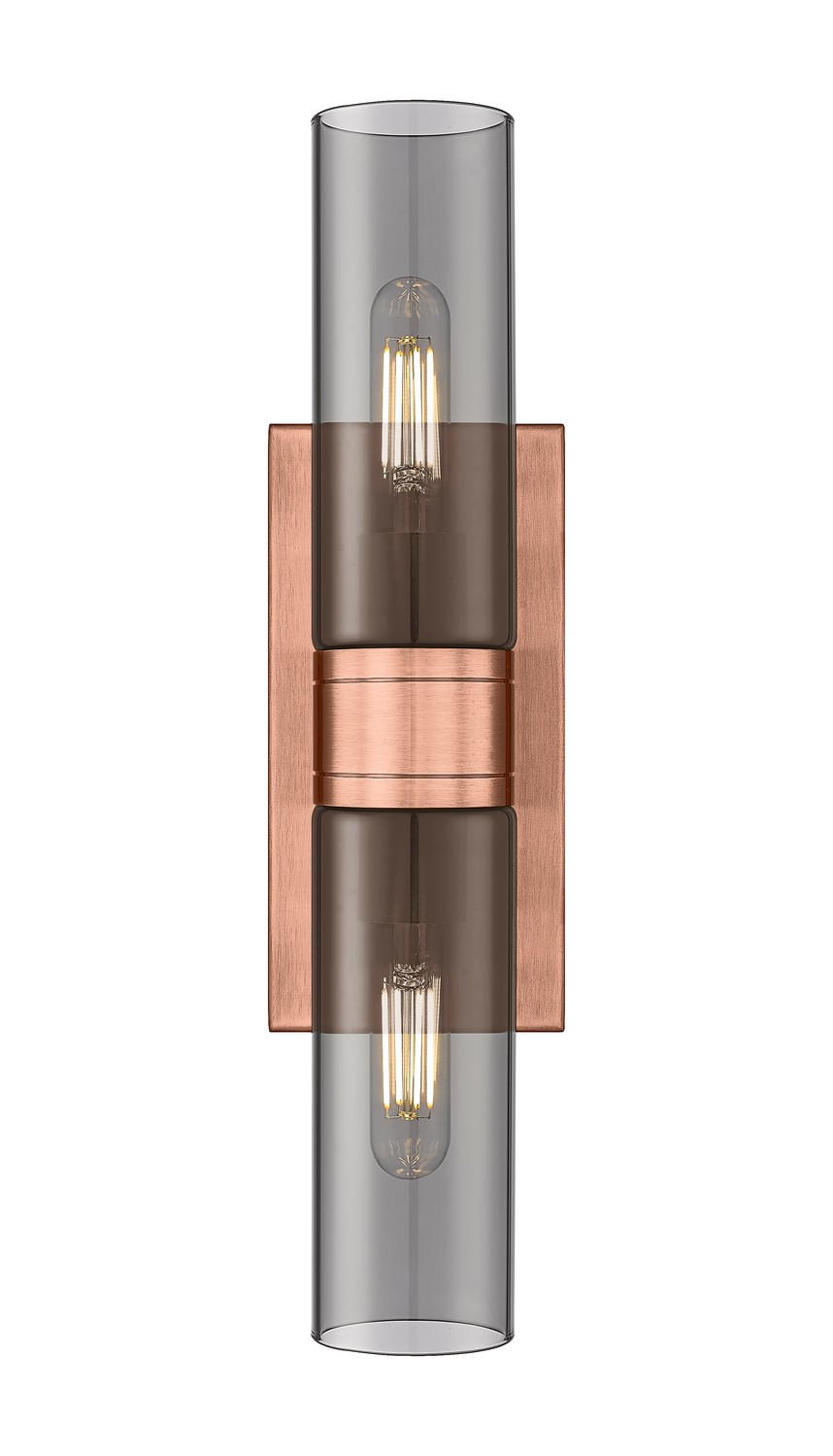 Two Light Bath Vanity by Innovations - Downtown Urban Collection, Antique Copper Finish - 617-2W-AC-G617-8SM