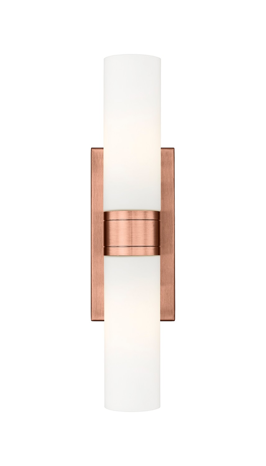 Two Light Bath Vanity by Innovations - Downtown Urban Collection, Antique Copper Finish - 617-2W-AC-G617-8WH