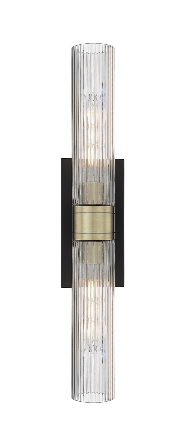 Two Light Bath Vanity by Innovations - Downtown Urban Collection, Black Antique Brass Finish - 617-2W-BAB-G617-11SCL