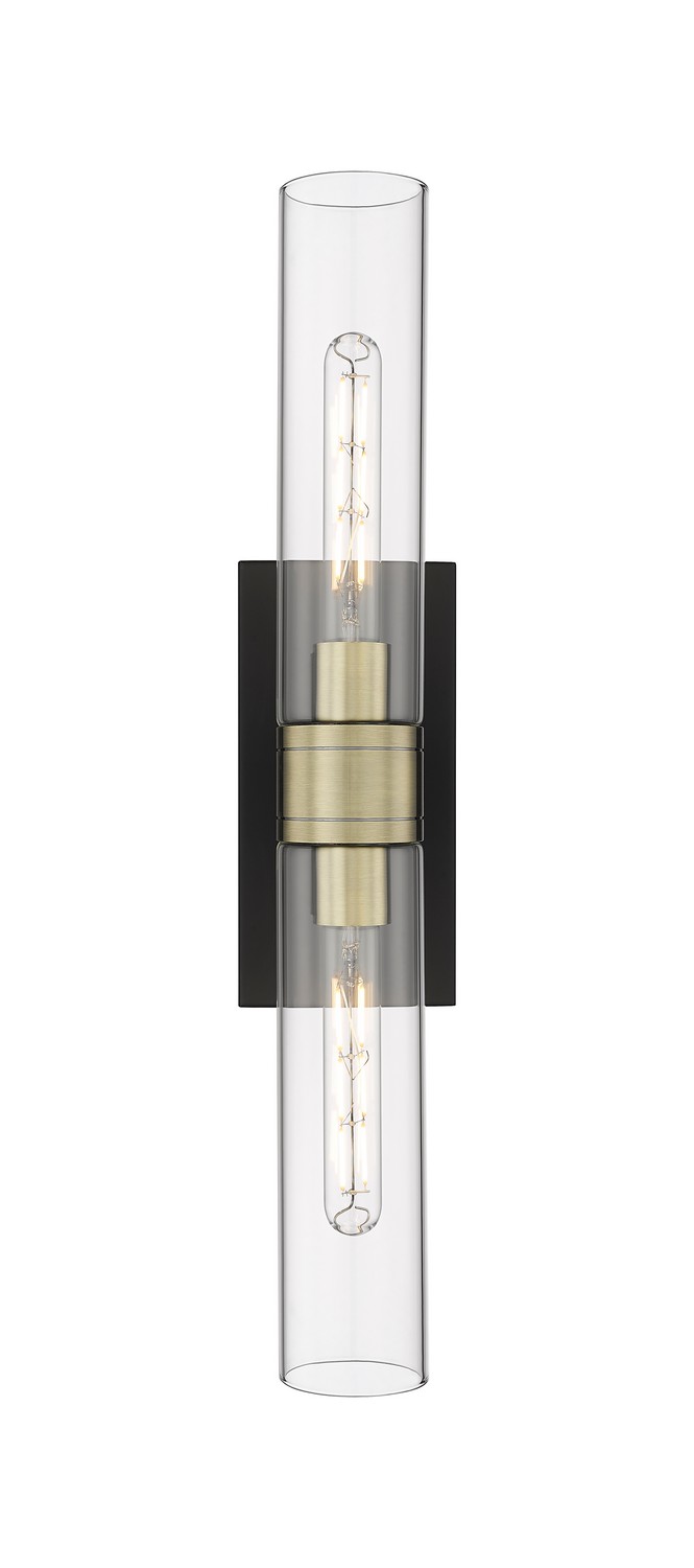 Two Light Bath Vanity by Innovations - Downtown Urban Collection, Black Antique Brass Finish - 617-2W-BAB-G617-11CL