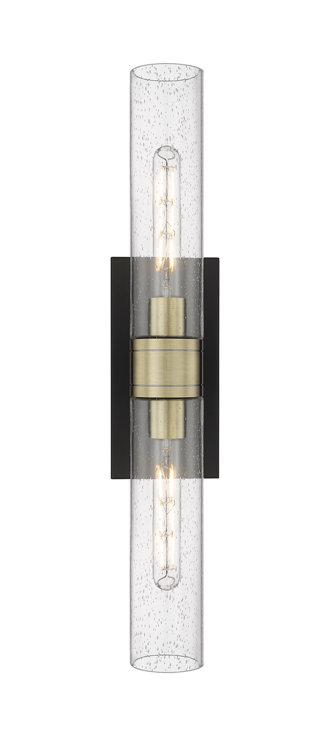 Two Light Bath Vanity by Innovations - Downtown Urban Collection, Black Antique Brass Finish - 617-2W-BAB-G617-11SDY