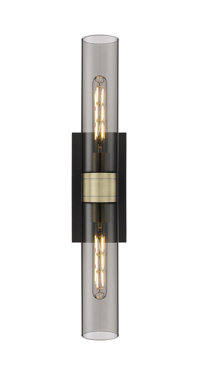 Two Light Bath Vanity by Innovations - Downtown Urban Collection, Black Antique Brass Finish - 617-2W-BAB-G617-11SM