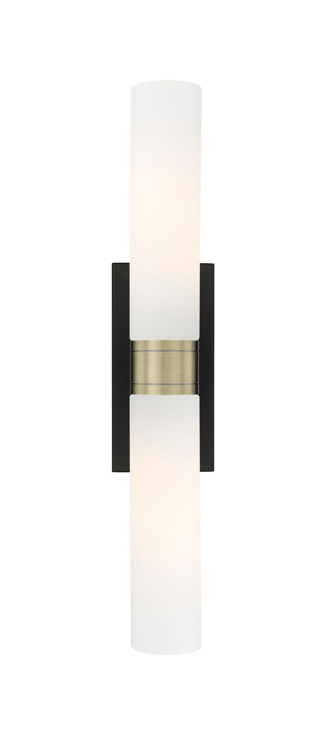 Two Light Bath Vanity by Innovations - Downtown Urban Collection, Black Antique Brass Finish - 617-2W-BAB-G617-11WH