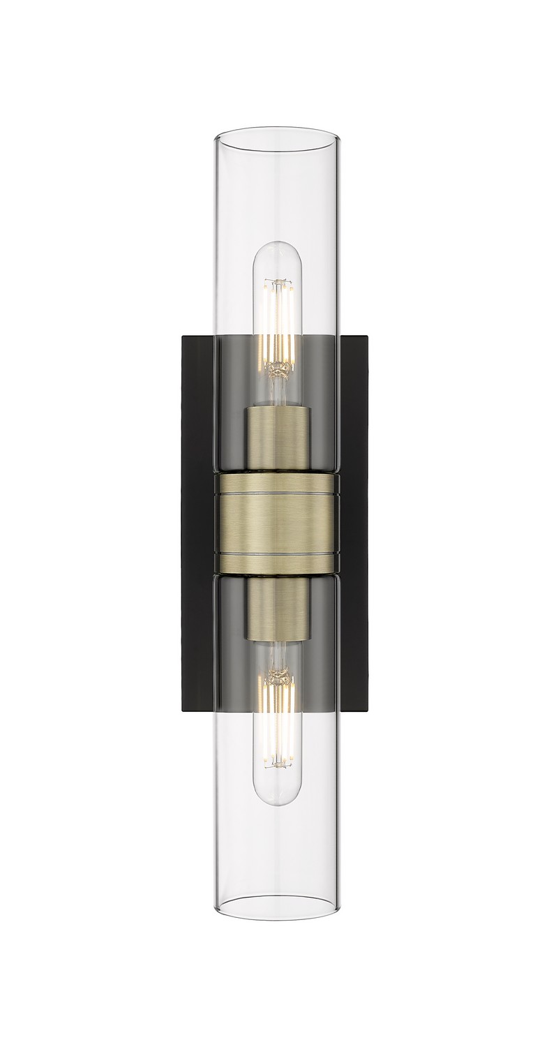 Two Light Bath Vanity by Innovations - Downtown Urban Collection, Black Antique Brass Finish - 617-2W-BAB-G617-8CL