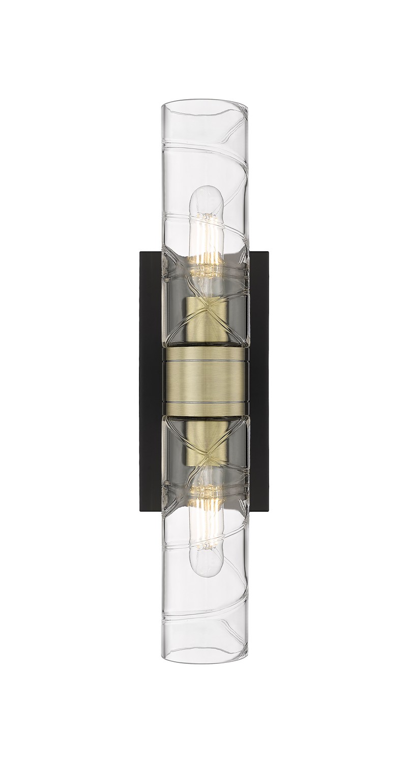 Two Light Bath Vanity by Innovations - Downtown Urban Collection, Black Antique Brass Finish - 617-2W-BAB-G617-8DE