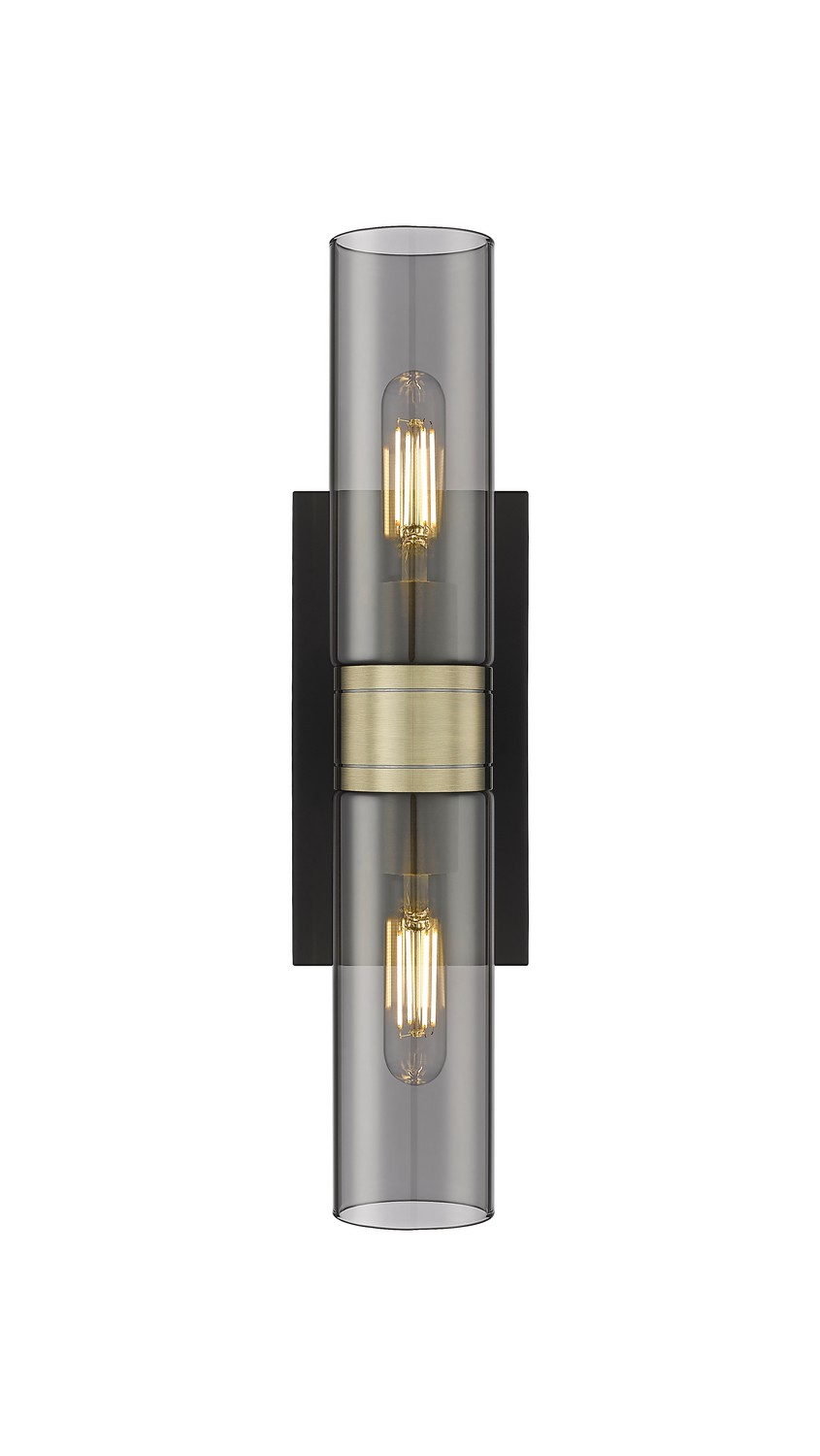 Two Light Bath Vanity by Innovations - Downtown Urban Collection, Black Antique Brass Finish - 617-2W-BAB-G617-8SM