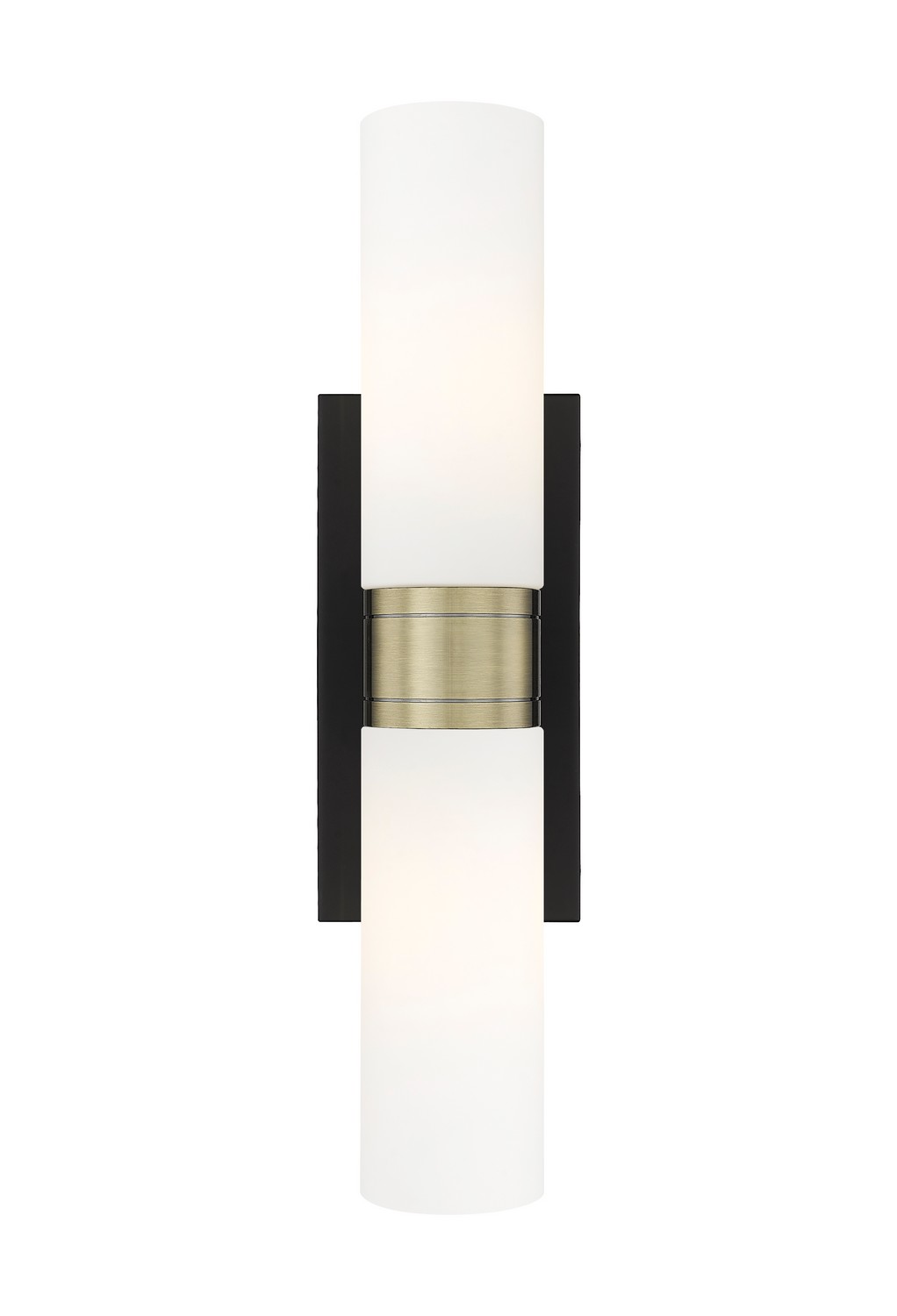 Two Light Bath Vanity by Innovations - Downtown Urban Collection, Black Antique Brass Finish - 617-2W-BAB-G617-8WH