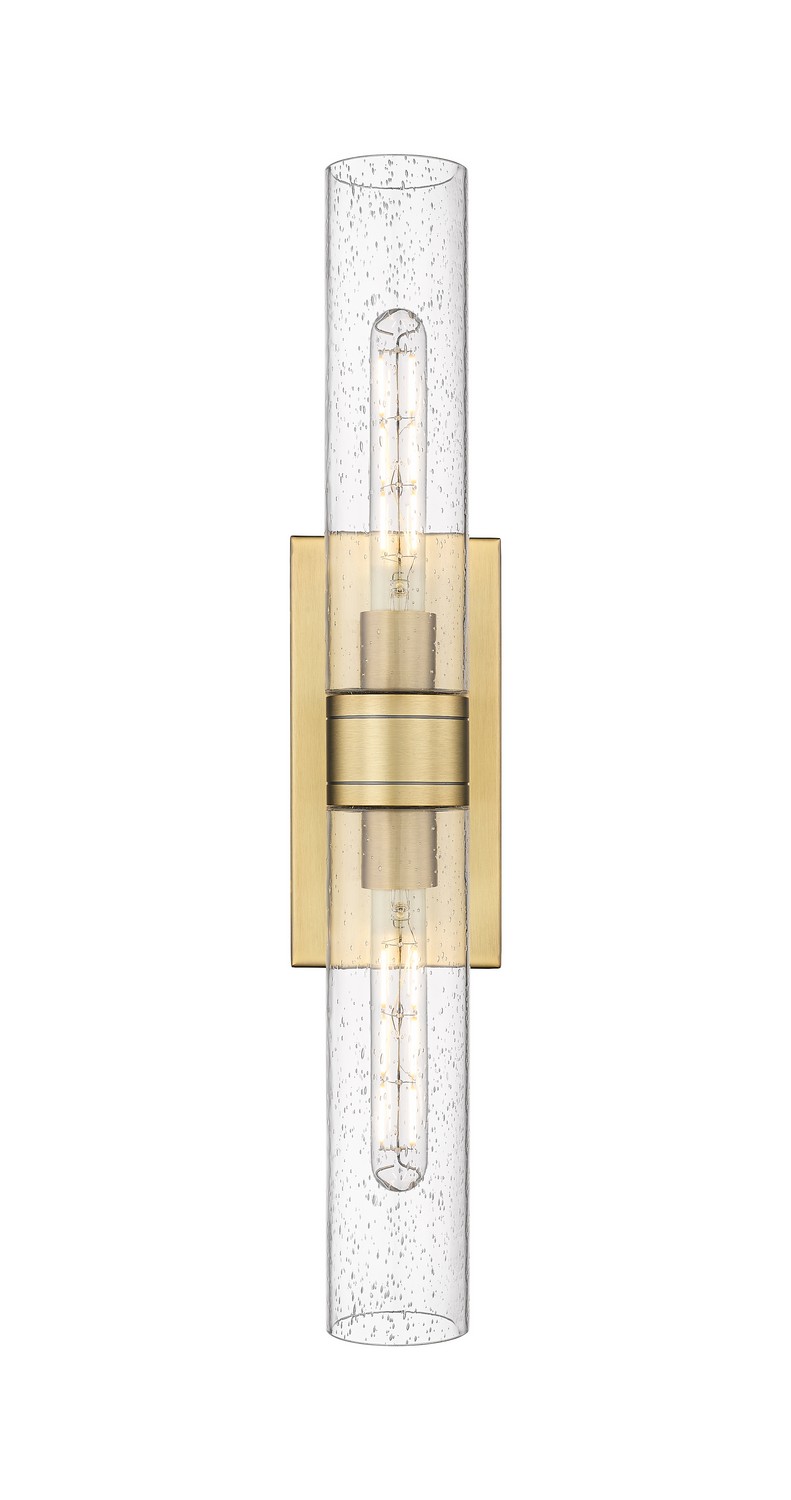 Two Light Bath Vanity by Innovations - Downtown Urban Collection, Brushed Brass Finish - 617-2W-BB-G617-11SDY