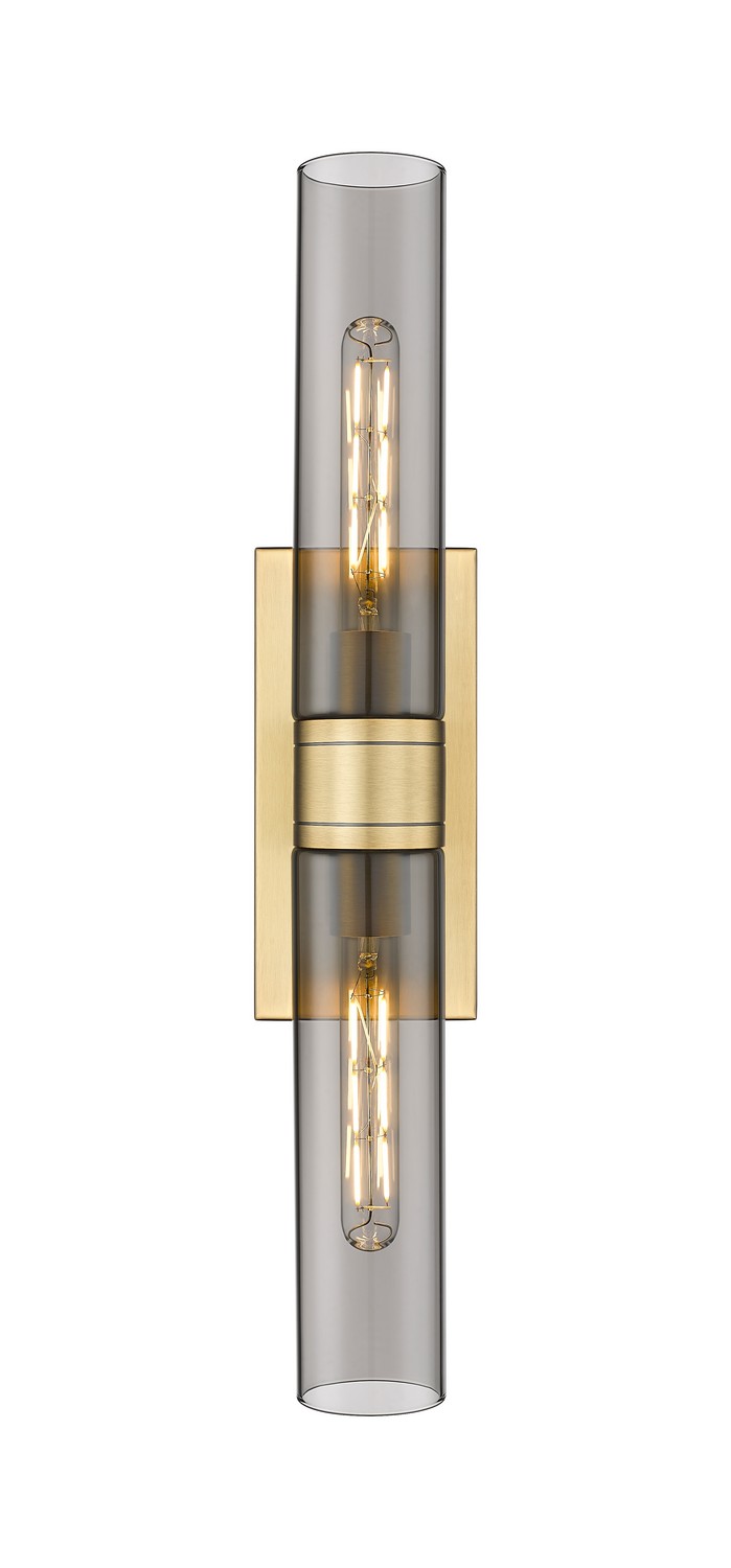 Two Light Bath Vanity by Innovations - Downtown Urban Collection, Brushed Brass Finish - 617-2W-BB-G617-11SM