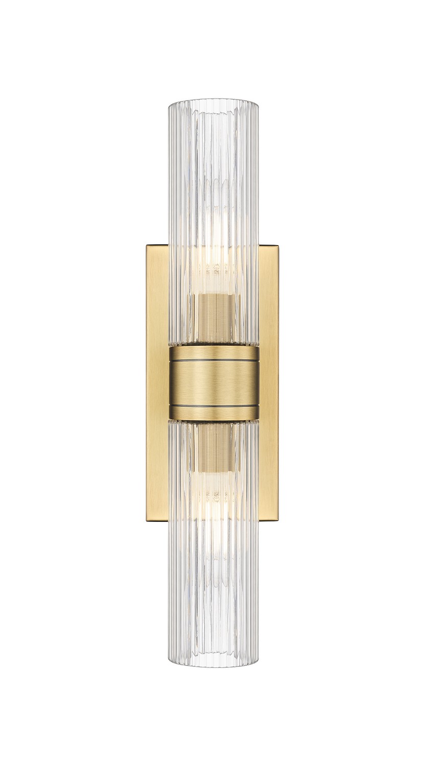 Two Light Bath Vanity by Innovations - Downtown Urban Collection, Brushed Brass Finish - 617-2W-BB-G617-8SCL