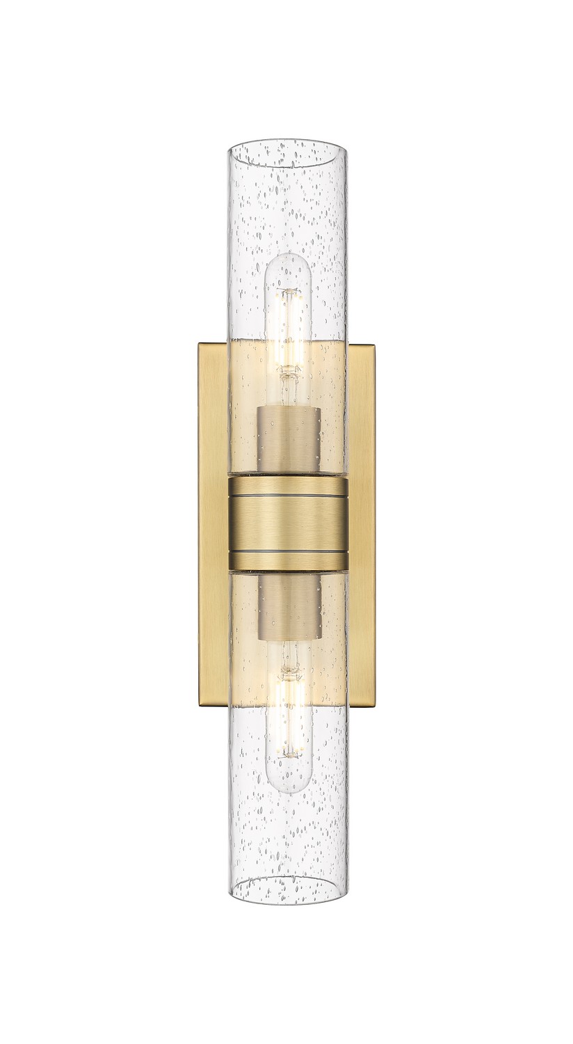 Two Light Bath Vanity by Innovations - Downtown Urban Collection, Brushed Brass Finish - 617-2W-BB-G617-8SDY
