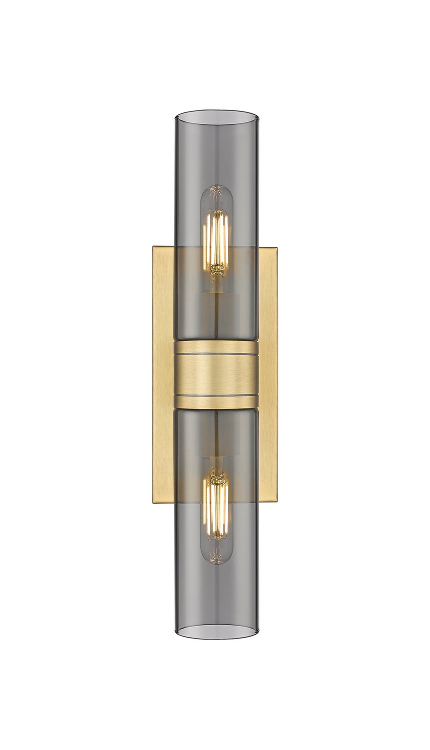 Two Light Bath Vanity by Innovations - Downtown Urban Collection, Brushed Brass Finish - 617-2W-BB-G617-8SM