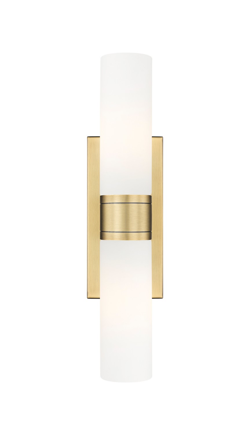 Two Light Bath Vanity by Innovations - Downtown Urban Collection, Brushed Brass Finish - 617-2W-BB-G617-8WH