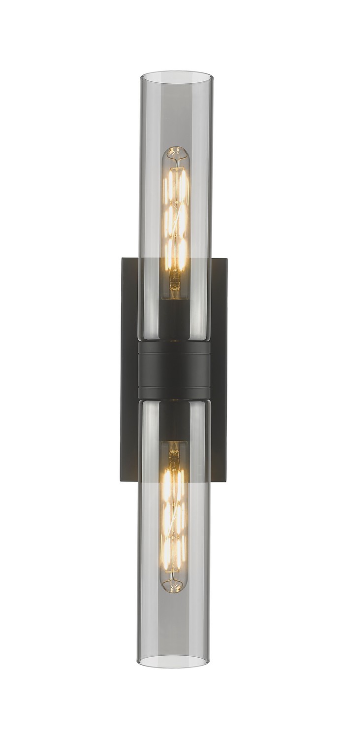 Two Light Bath Vanity by Innovations - Downtown Urban Collection, Matte Black Finish - 617-2W-BK-G617-11SM