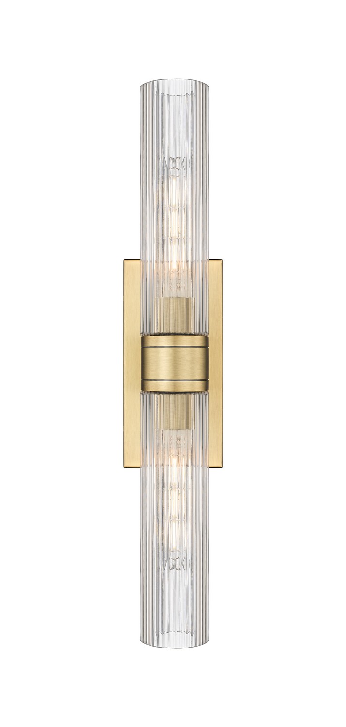 Two Light Bath Vanity by Innovations - Downtown Urban Collection, Brushed Brass Finish - 617-2W-BB-G617-11SCL