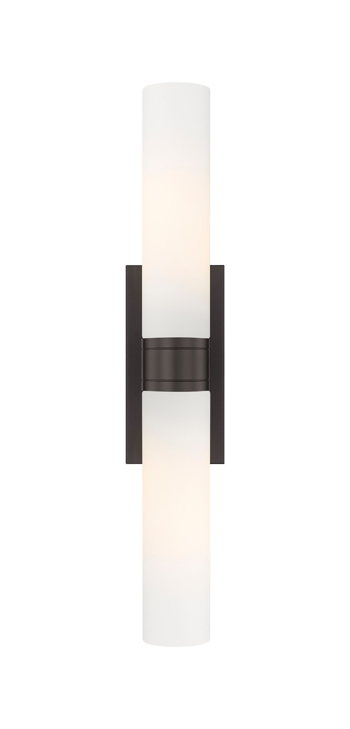 Two Light Bath Vanity by Innovations - Downtown Urban Collection, Oil Rubbed Bronze Finish - 617-2W-OB-G617-11WH