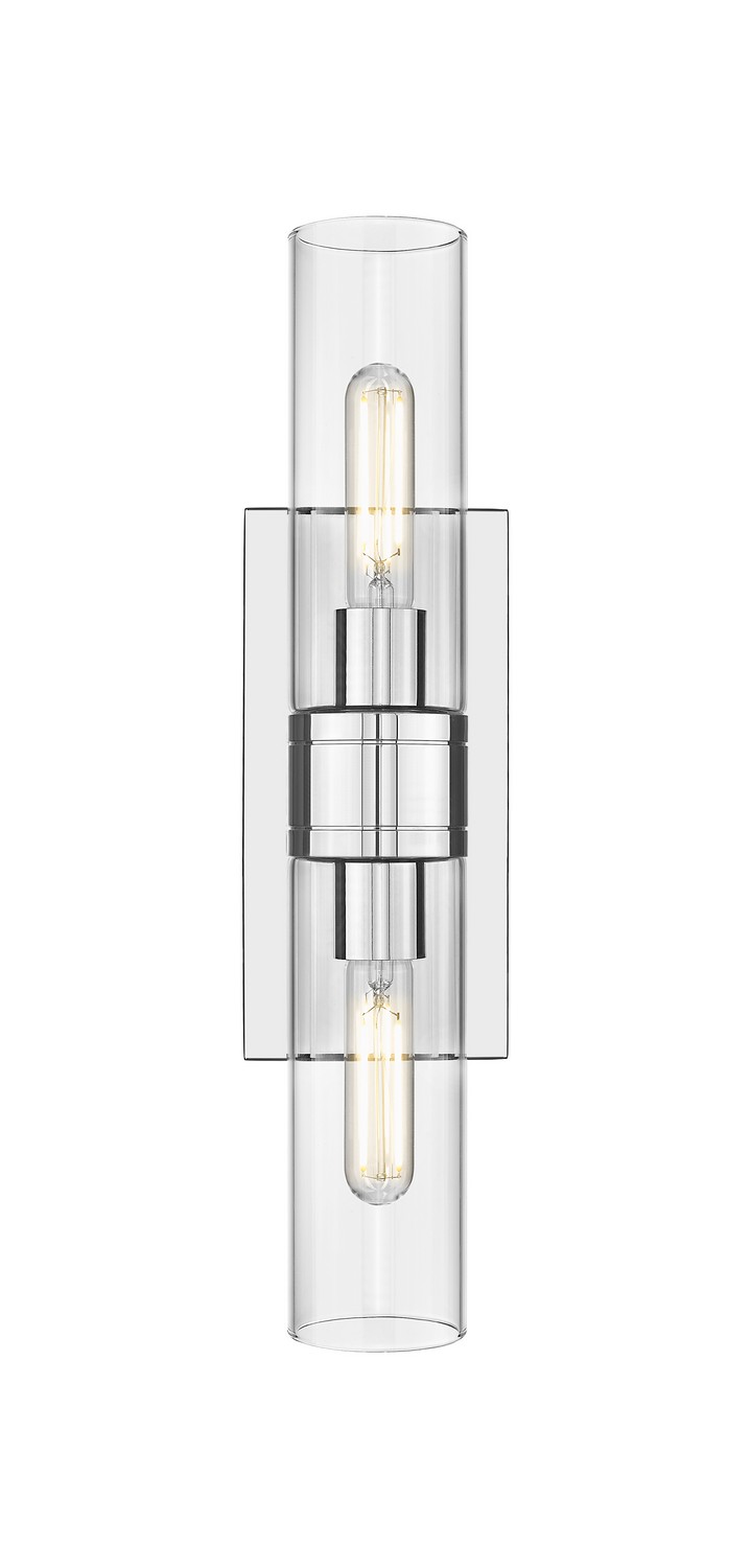 Two Light Bath Vanity by Innovations - Downtown Urban Collection, Polished Chrome Finish - 617-2W-PC-G617-8CL