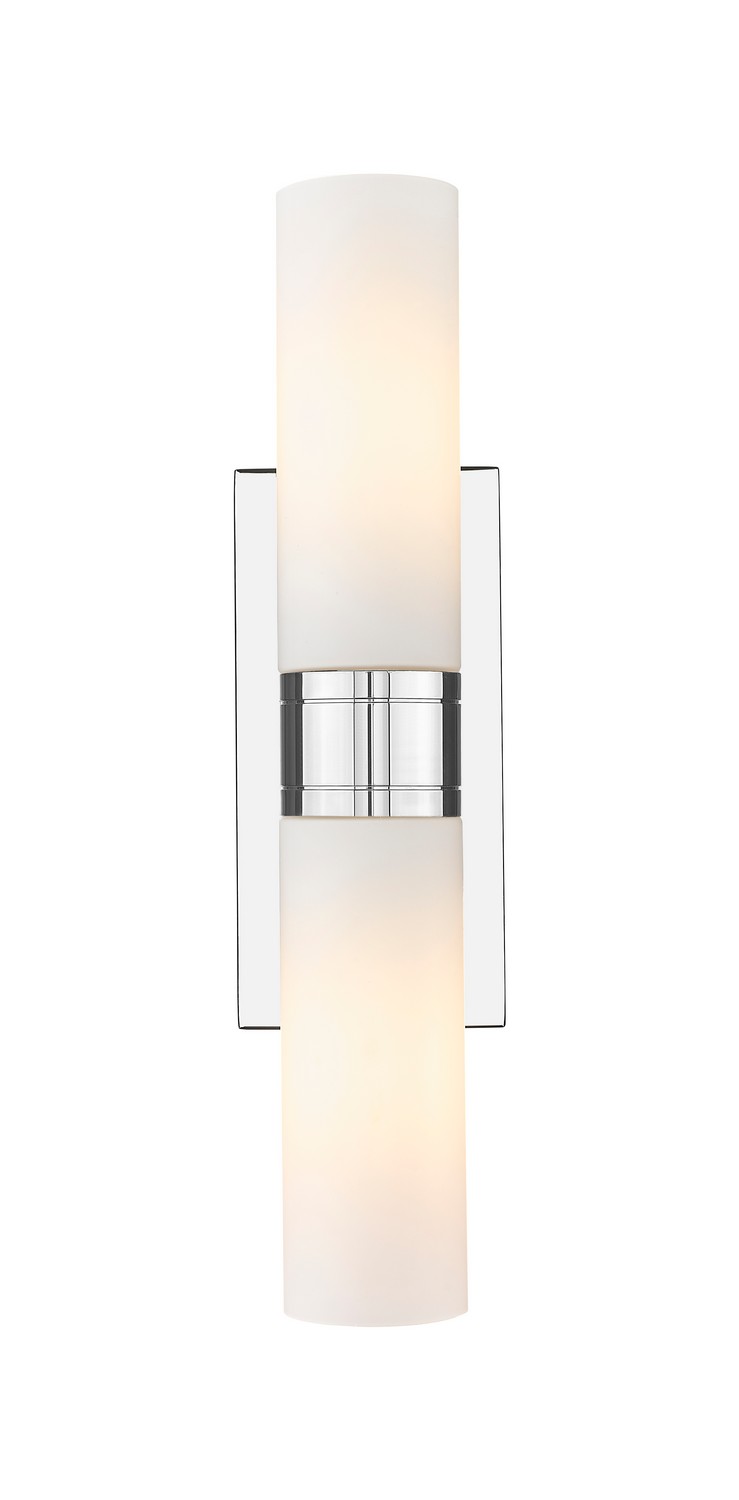 Two Light Bath Vanity by Innovations - Downtown Urban Collection, Polished Chrome Finish - 617-2W-PC-G617-8WH