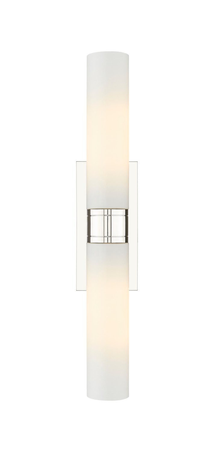 Two Light Bath Vanity by Innovations - Downtown Urban Collection, Polished Nickel Finish - 617-2W-PN-G617-11WH