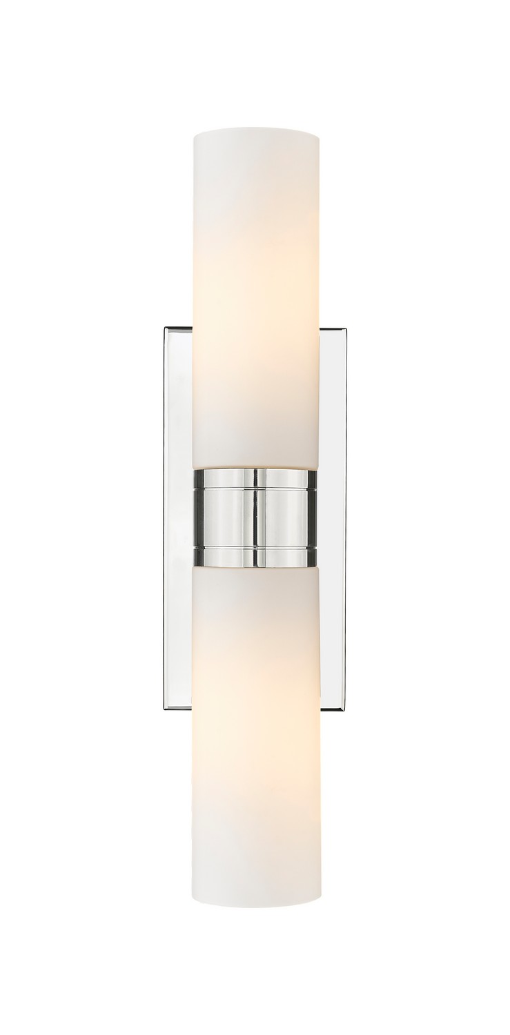 Two Light Bath Vanity by Innovations - Downtown Urban Collection, Polished Nickel Finish - 617-2W-PN-G617-8WH
