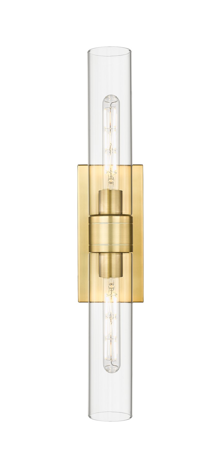 Two Light Bath Vanity by Innovations - Downtown Urban Collection, Satin Gold Finish - 617-2W-SG-G617-11CL