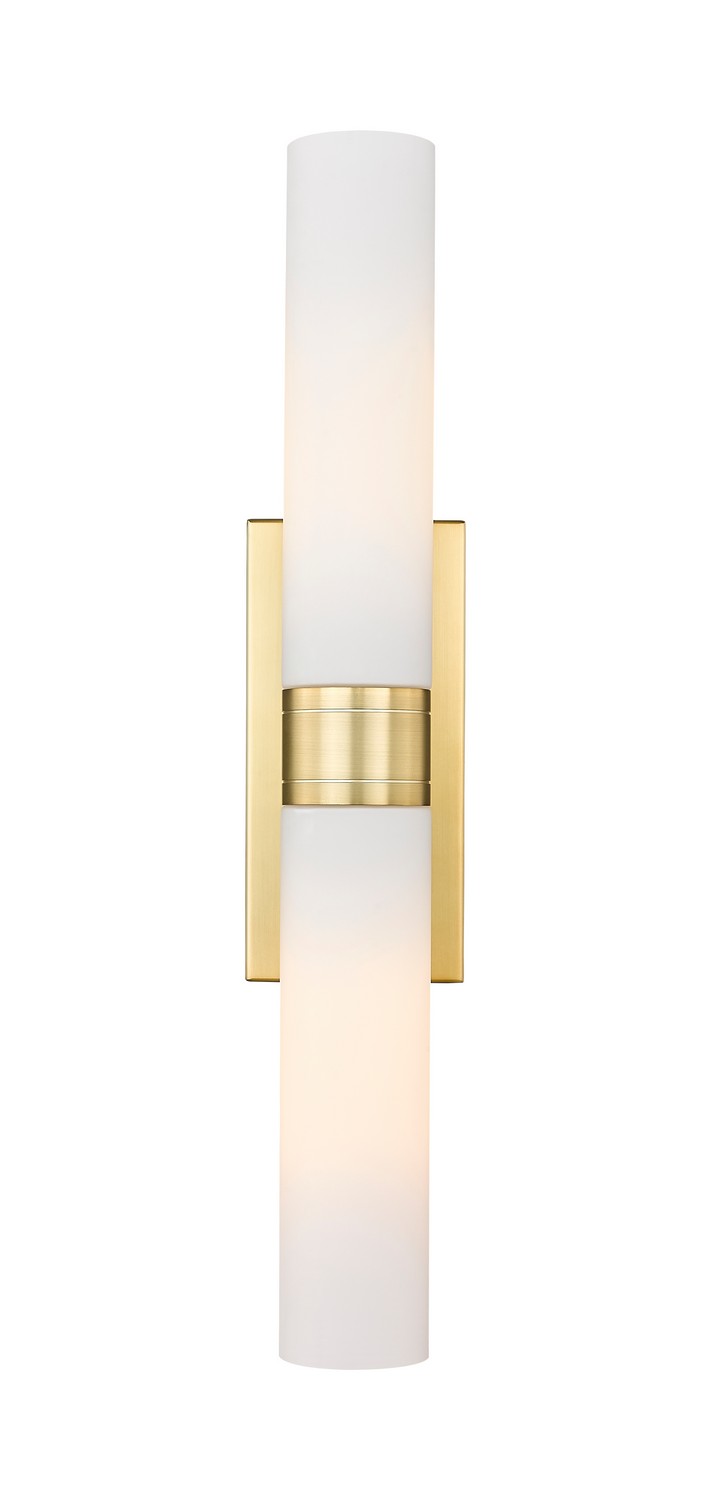 Two Light Bath Vanity by Innovations - Downtown Urban Collection, Satin Gold Finish - 617-2W-SG-G617-11WH