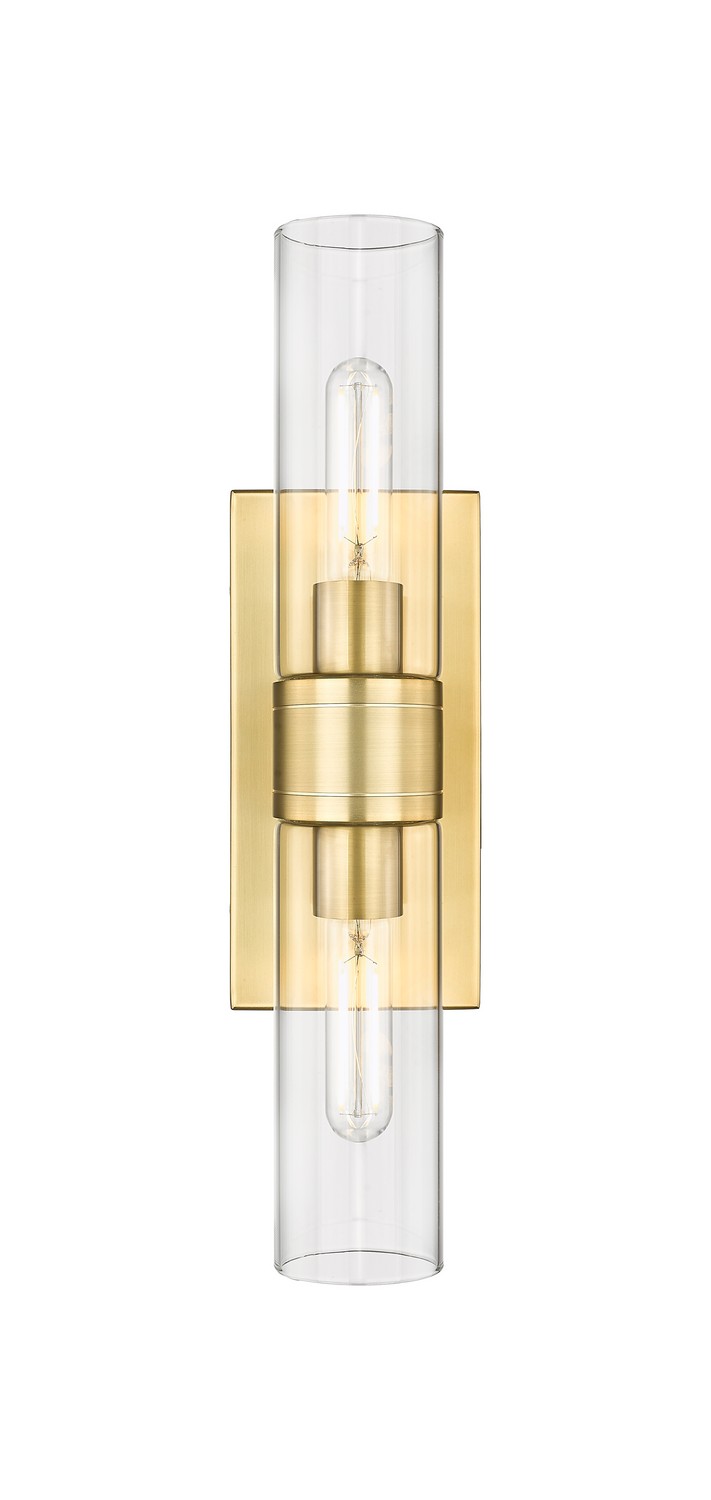 Two Light Bath Vanity by Innovations - Downtown Urban Collection, Satin Gold Finish - 617-2W-SG-G617-8CL